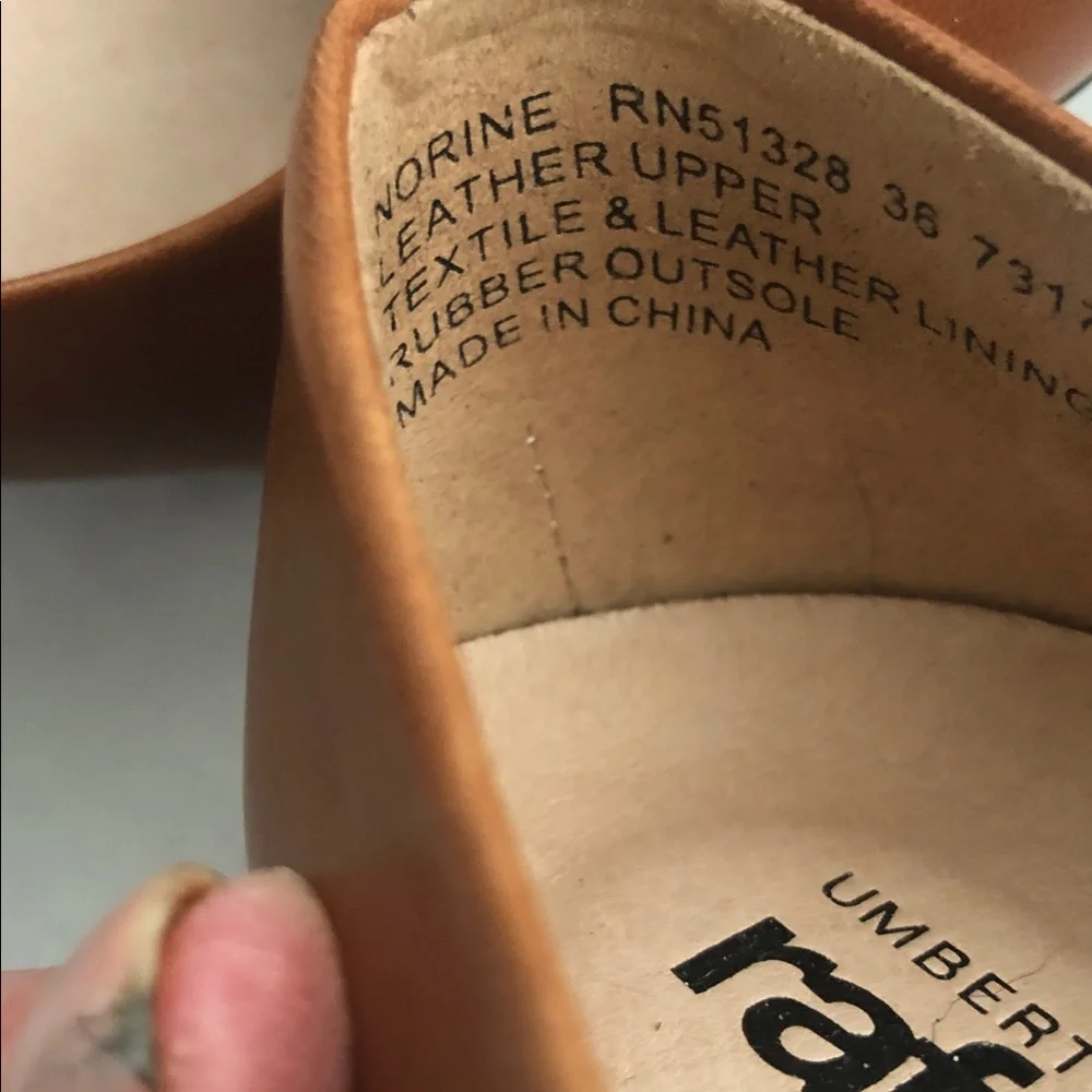 Brown Leather Mary Janes Umberto Raffini Heels Size 36